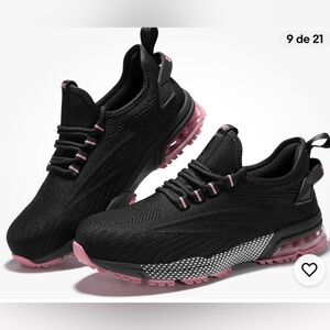 Elegant Black and Pink Women's Sneakers size W9/M7.5  (#54)